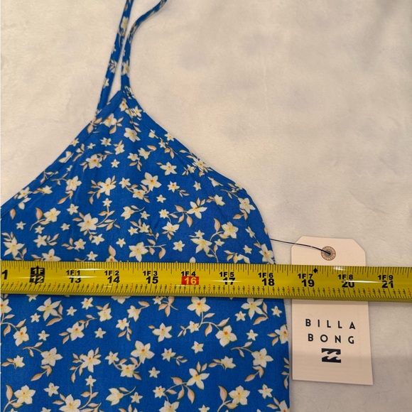 Billabong 90s Babe Mini dress, Blue with Yellow Floral Pattern, large - Picture 7 of 13